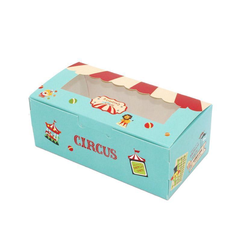 50PCS Set of 2 Premium Cake Packaging Boxes Clear Window Food Grade Cardboard - England-50pcs