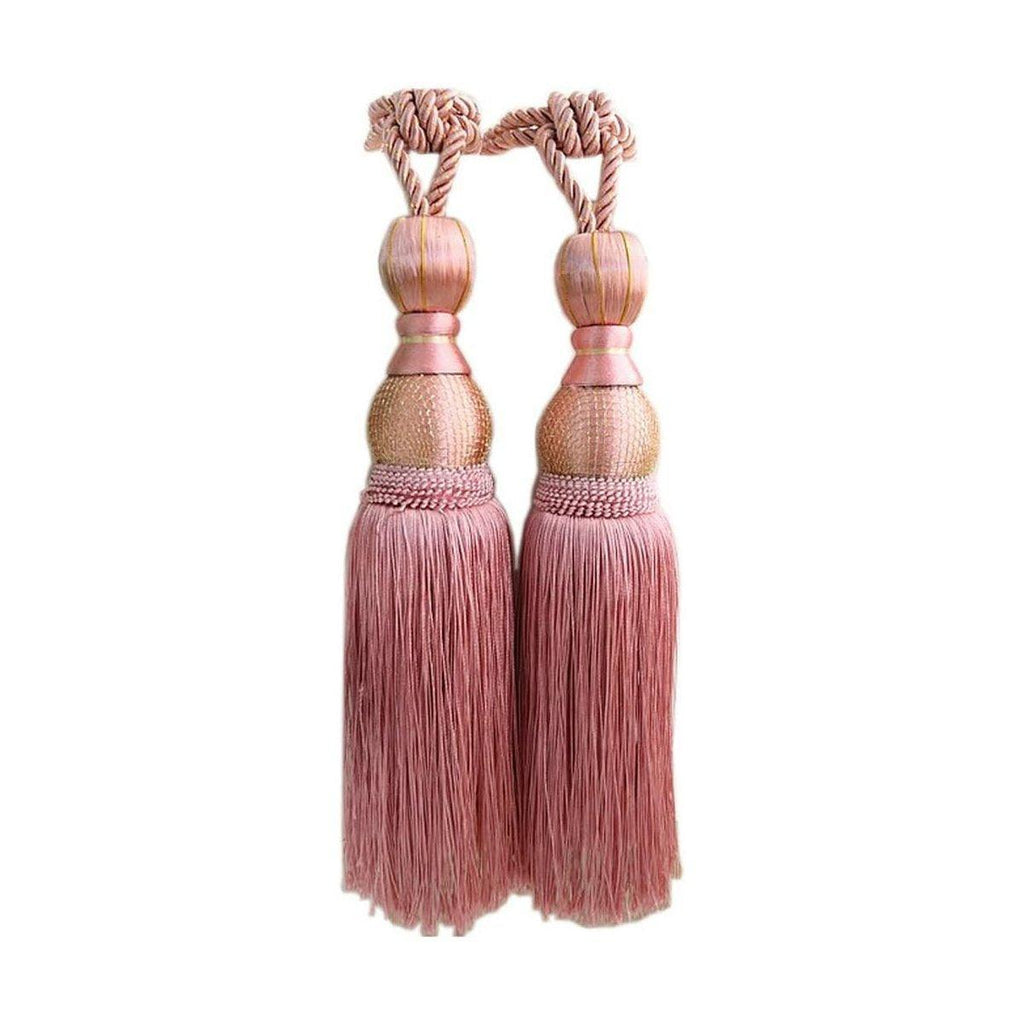 1pair Curtain Tiebacks Hanging Balls Tassel Rope Decorative Curtain Holders - Grey