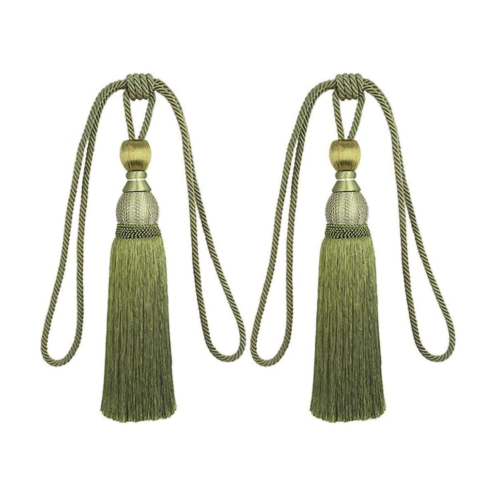 1pair Curtain Tiebacks Hanging Balls Tassel Rope Decorative Curtain Holders - Purple