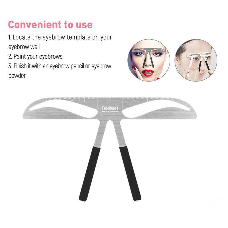 Brow Stencil Shaper Tattoo Eyebrow Kit Ruler 3D Balance Template Makeup Tool Au - #01 Akinami Eyebrow