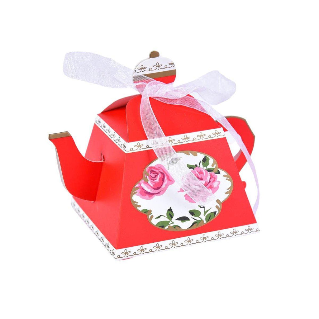 50Pcs Teapot Candy Boxes Wedding Favor Gift Packaging Tea Party Decorations - Blue