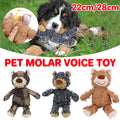Puppy Squeaky Plush Toy Small Dog Chew Soft Bear Pet Companion - Blue-22cm