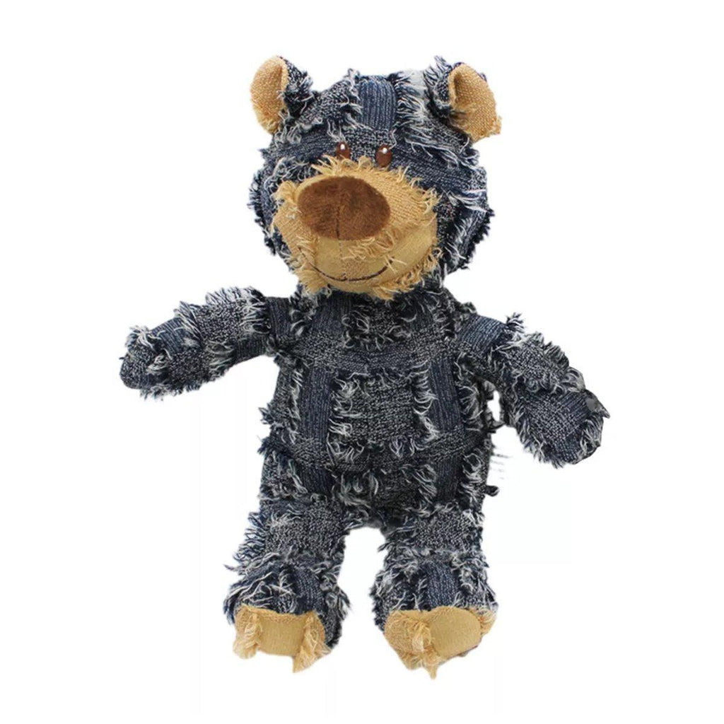 Puppy Squeaky Plush Toy Small Dog Chew Soft Bear Pet Companion - Blue-22cm
