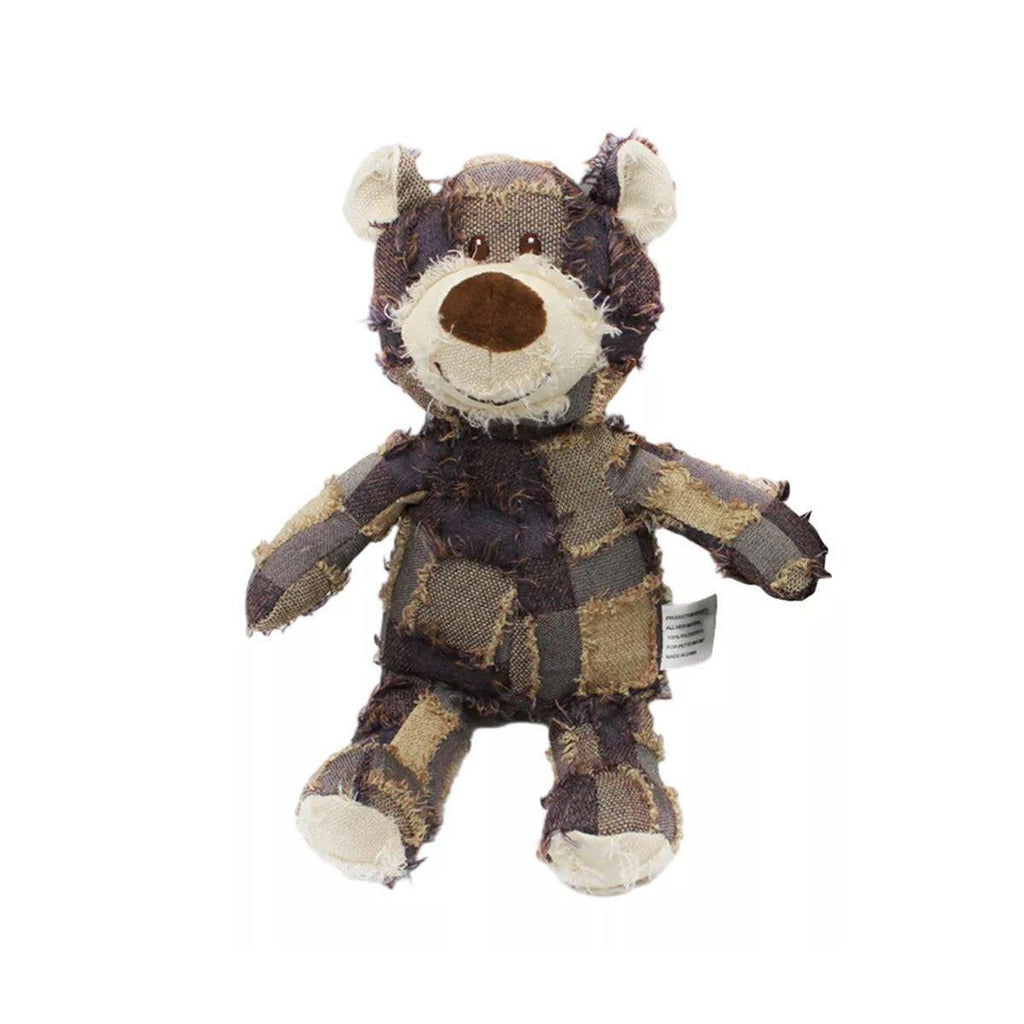 Puppy Squeaky Plush Toy Small Dog Chew Soft Bear Pet Companion - Purple-22cm