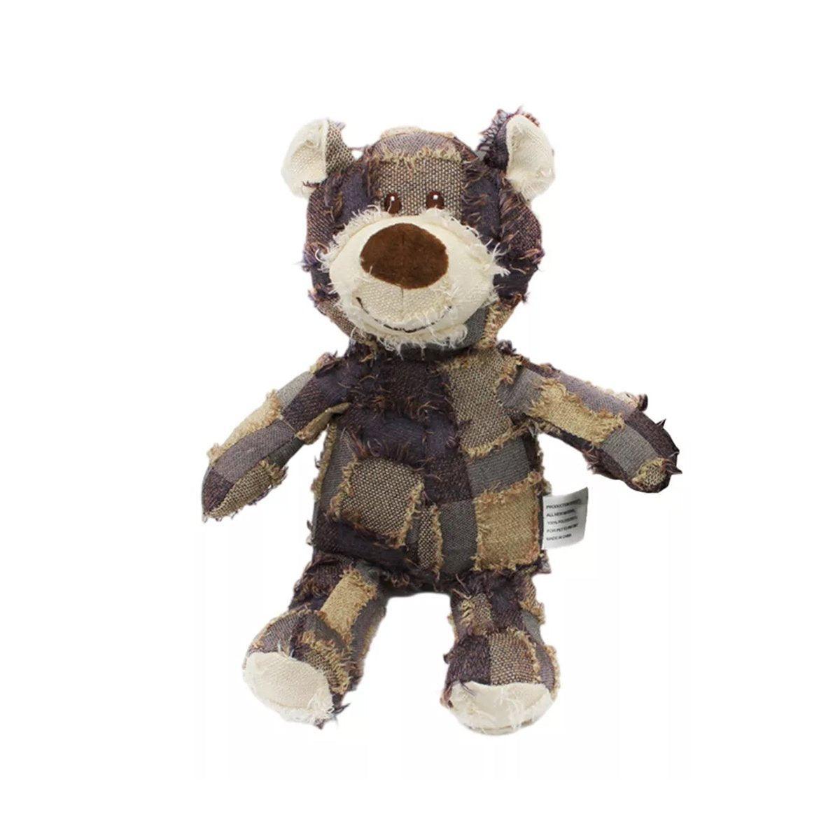Puppy Squeaky Plush Toy Small Dog Chew Soft Bear Pet Companion - Purple-22cm