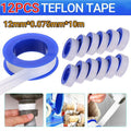 12X Teflon Tape 12mmx10m White Thread Plumbing Tape Plumbers Sealing Water