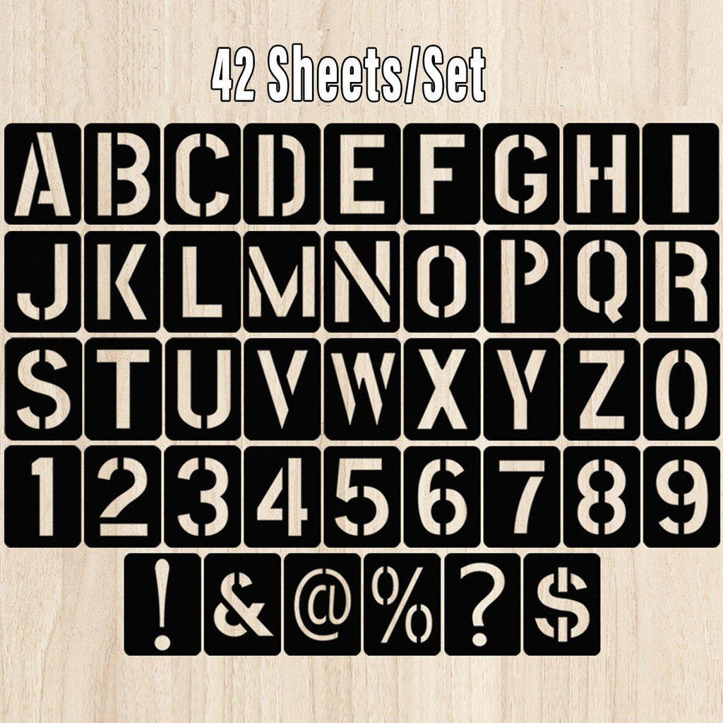 DIY Black Plastic Numerical Letter Symbol Inkjet Template for Wall Furniture