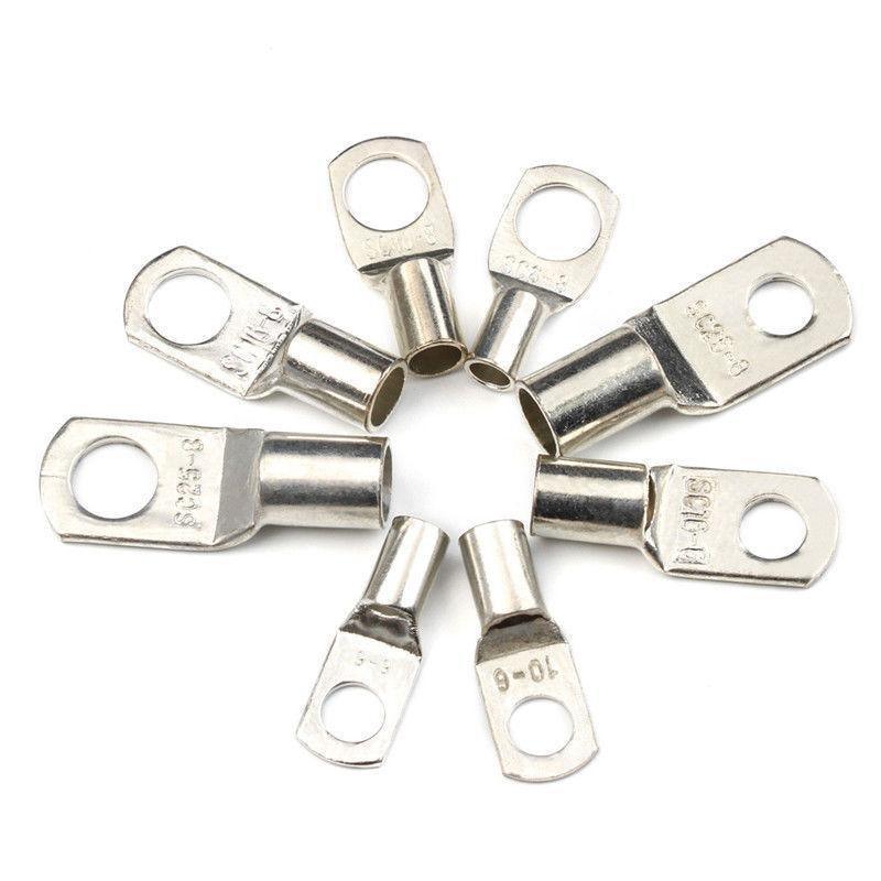 240Pcs 4WD Cable Lug Ring Battery Copper Tube Connector Kits Terminal Crimper - 240X SC4-SC25 Cable Lug Kits+Heat Shrink Tube