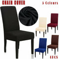 6X Stretch Chair Cover Seat Covers Spandex Washable Banquet Wedding Party Decora - Brown