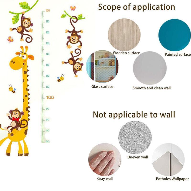 Removable Wall Height Chart Sticker Growth Measurement Ruler Decal for Wall Decor - B
