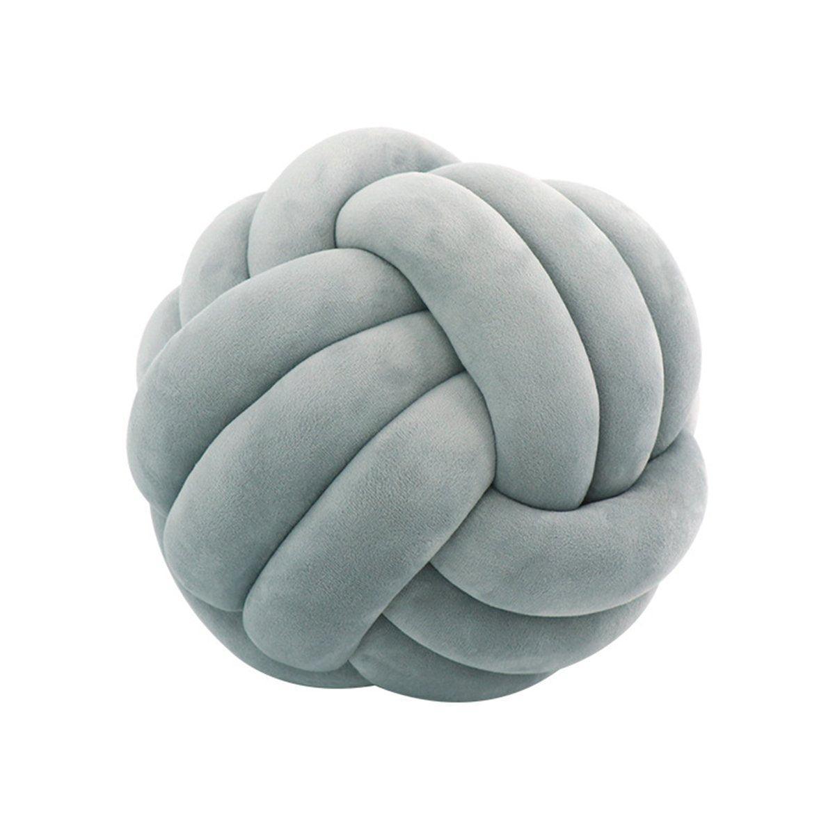 Three-Strand Braided Round Pillow Sofa Cushion Decorative Pillow for Living Room - Dark Blue