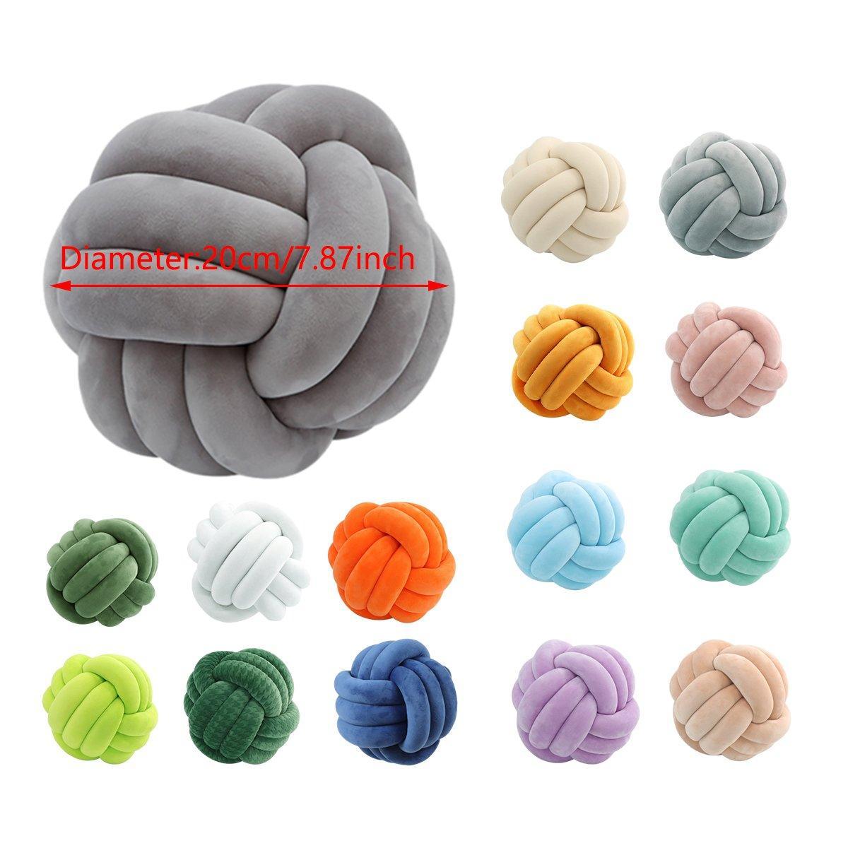 Three-Strand Braided Round Pillow Sofa Cushion Decorative Pillow for Living Room - Light Blue