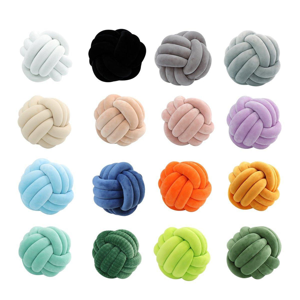 Three-Strand Braided Round Pillow Sofa Cushion Decorative Pillow for Living Room - Pink