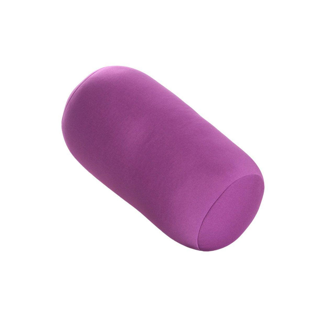 Solid Color Cylindrical Foam Particle Pillow Multi-Functional Neck Waist Support - Blue