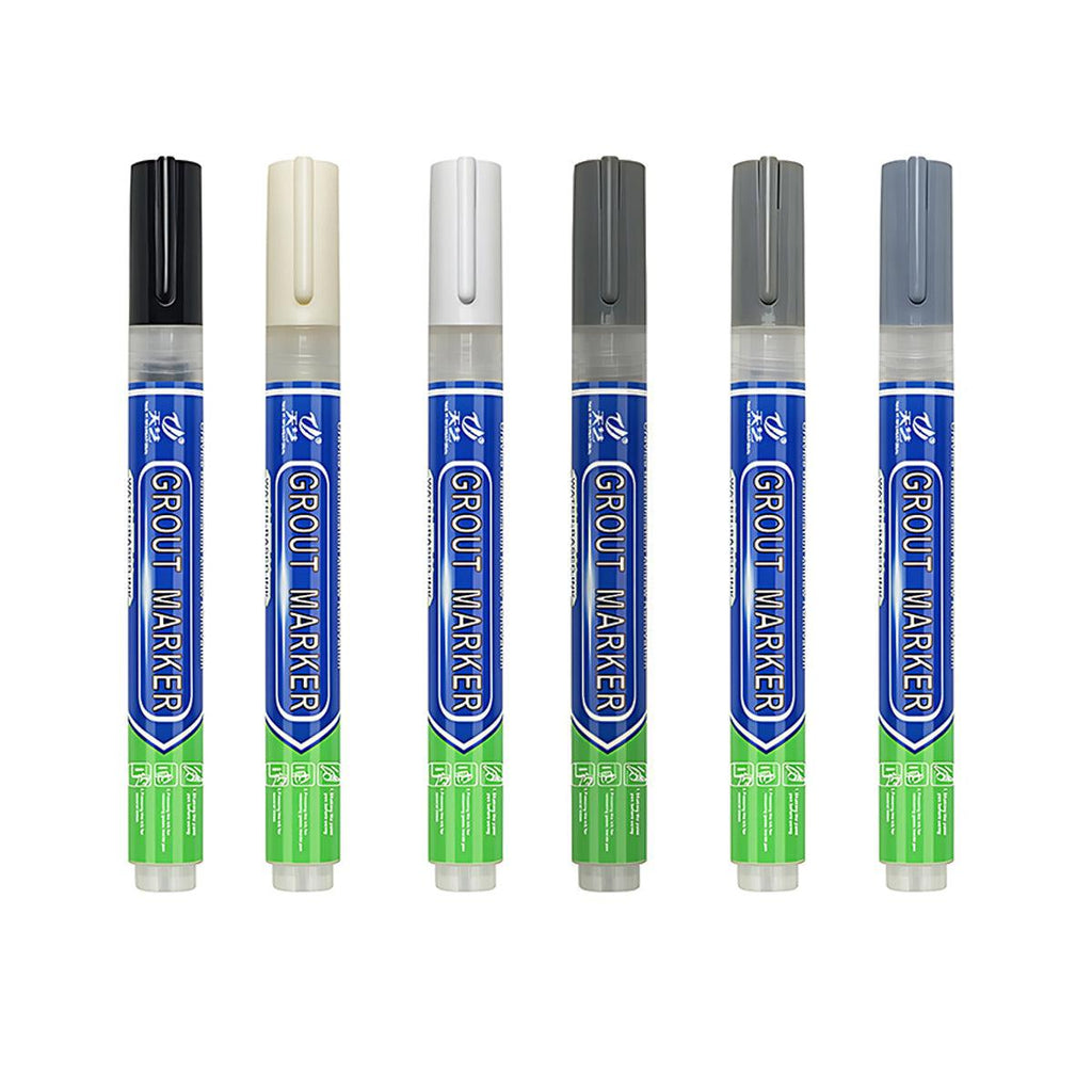 6Colours Tile Repair Pen Styling Wall Gap Grout Refresher Marker Bathroom - Black