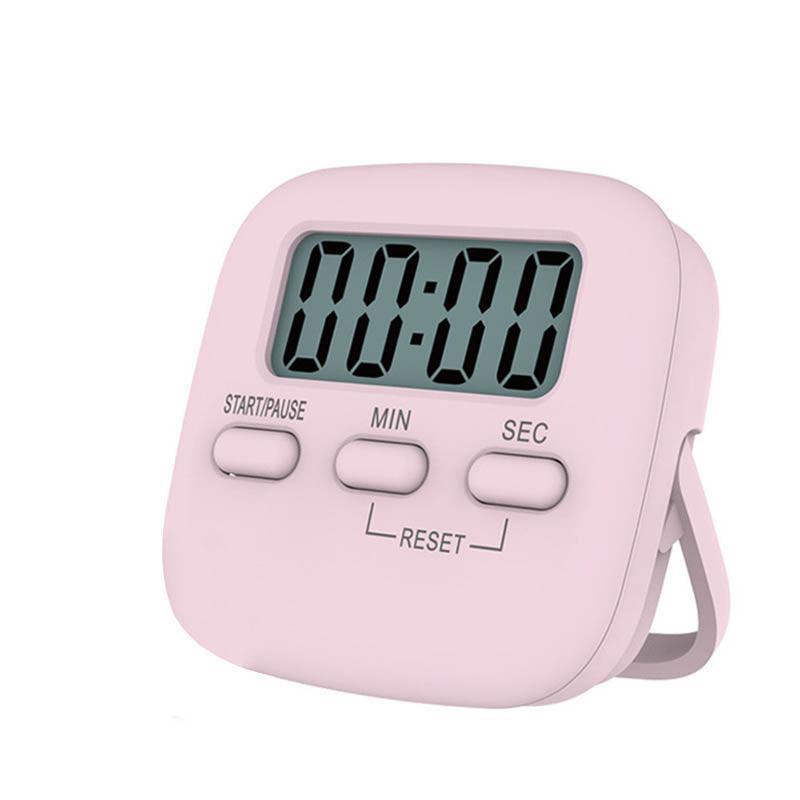 Digital Kitchen Timer 99 Minute Countdown Clock With LCD Display and Metal Mount - White