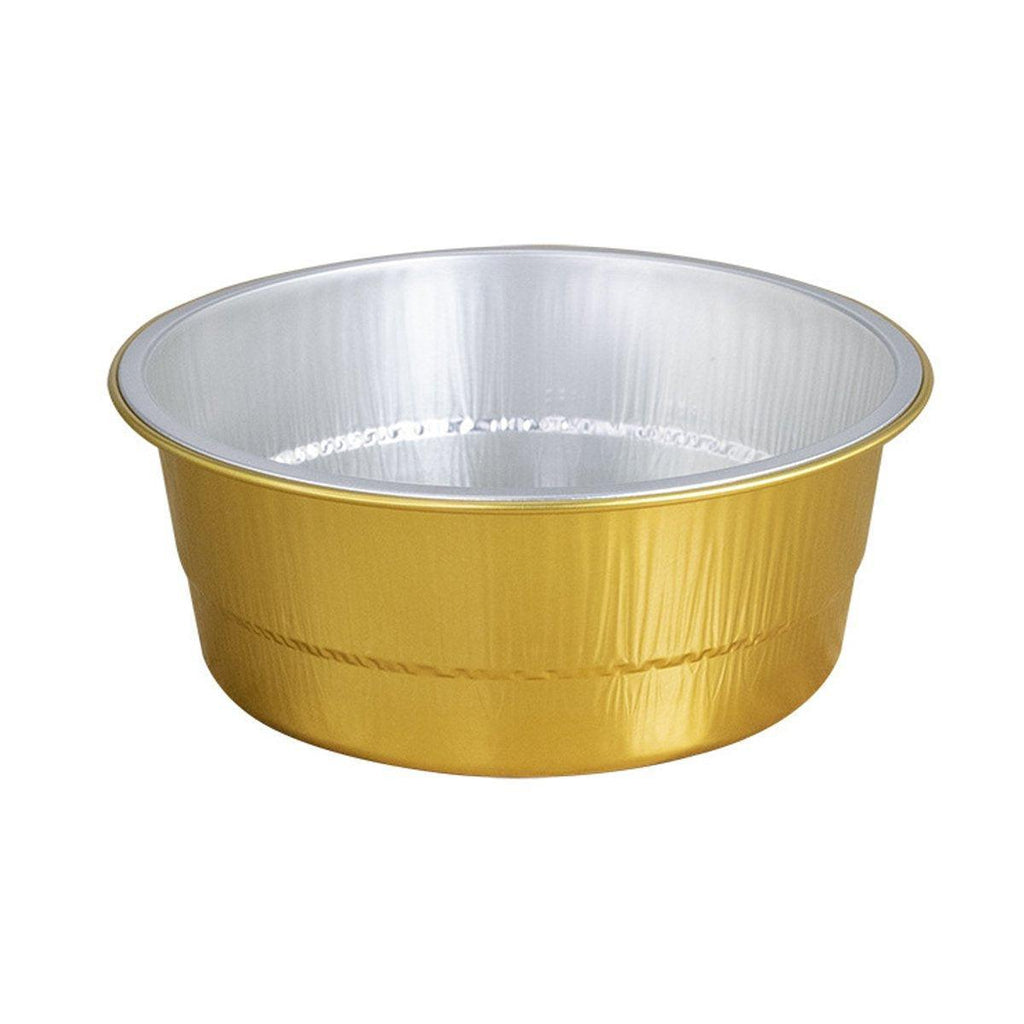 50PCS Thickened Round Aluminum Foil Containers with Plastic Lids - 455ml