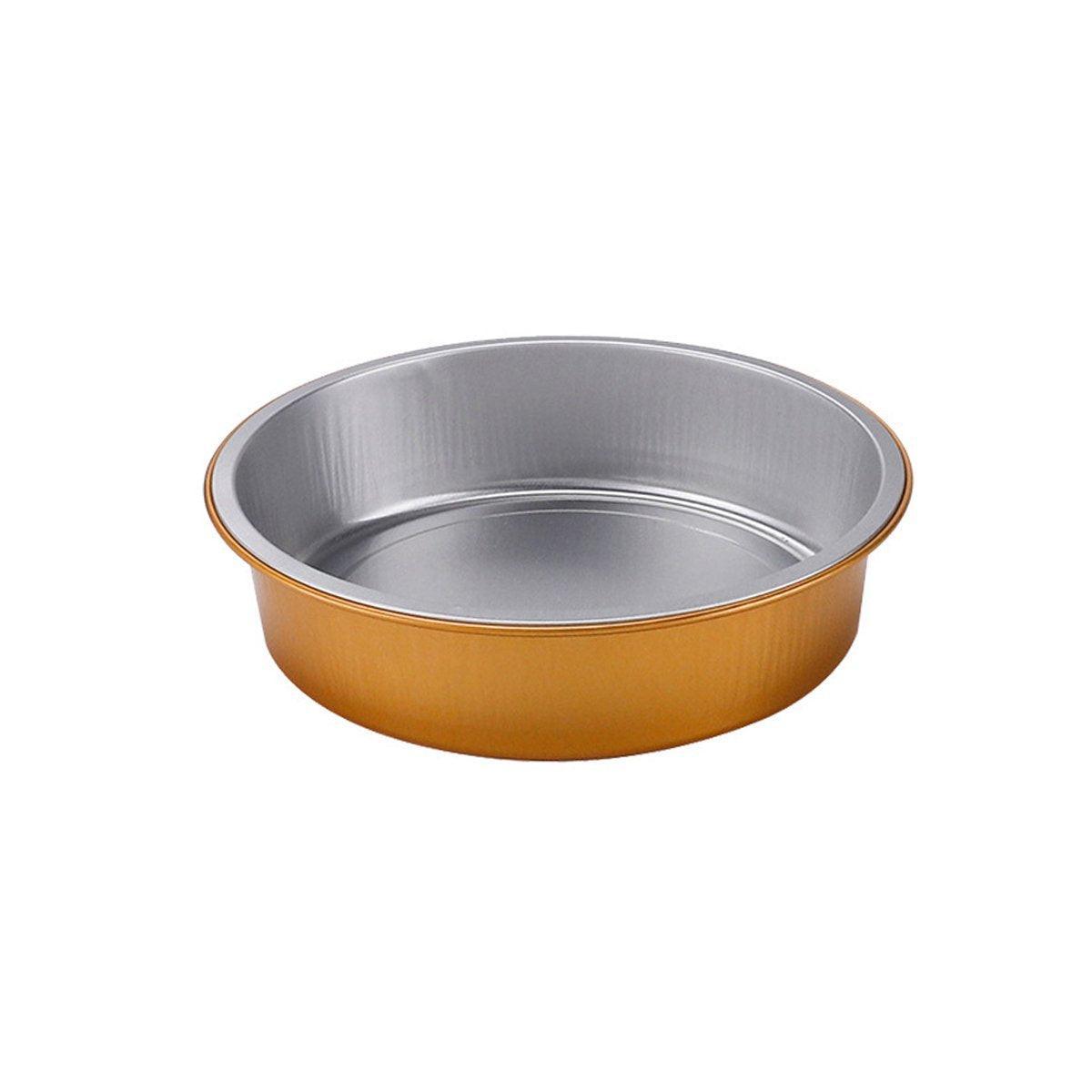 50PCS Thickened Round Aluminum Foil Containers with Plastic Lids - 455ml