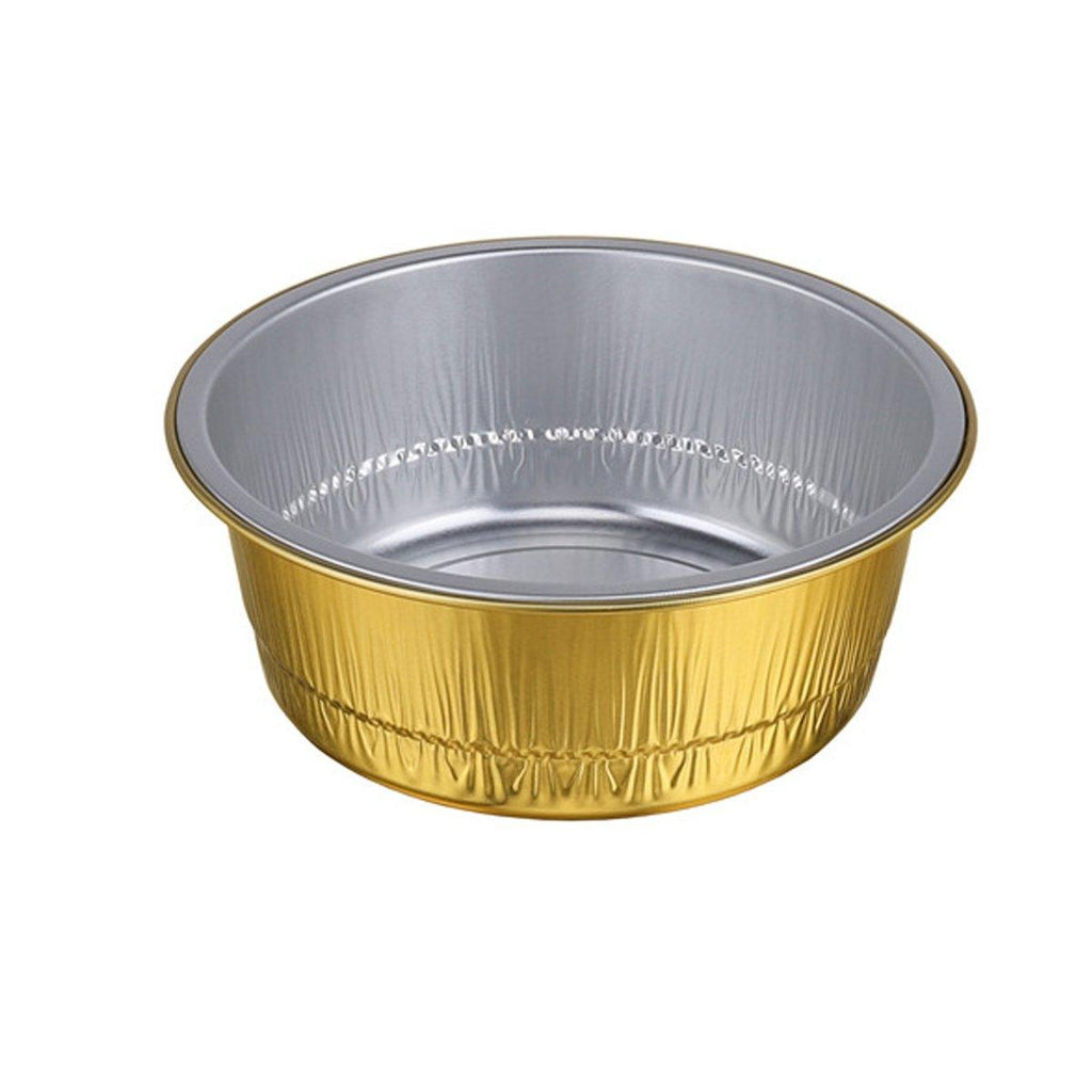 50PCS Thickened Round Aluminum Foil Containers with Plastic Lids - 520ml