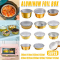 50PCS Thickened Round Aluminum Foil Containers with Plastic Lids - 620ml