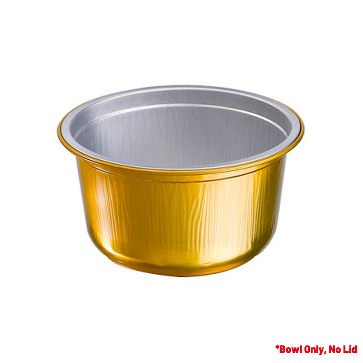 50PCS Thickened Round Aluminum Foil Containers with Plastic Lids - 620ml