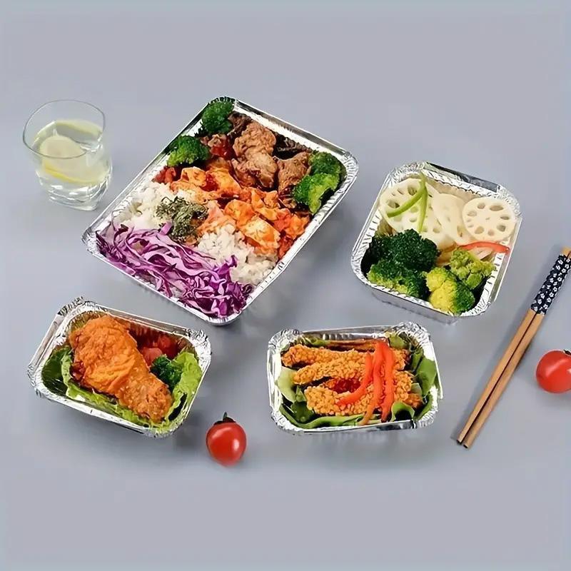 125PCS Disposable Quadrate Tin Foil Pans Oven Grill Safe Non-Stick Baking Trays - 125pcs-850ml