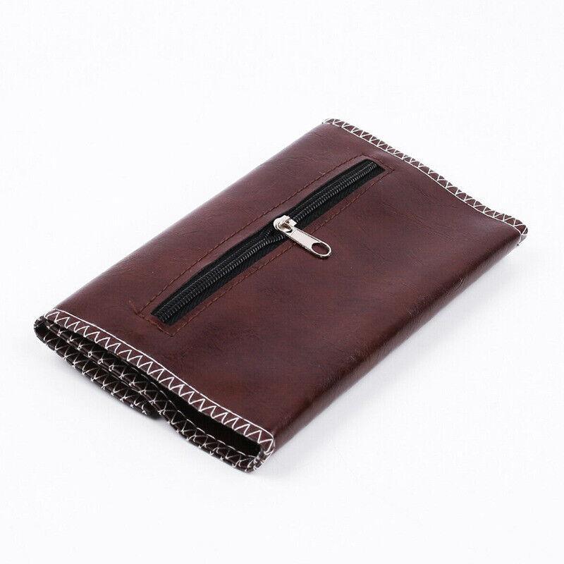 Brown Leather Cigarette Tobacco Pouch Holder Bag Case Paper Great Gift Au Stock