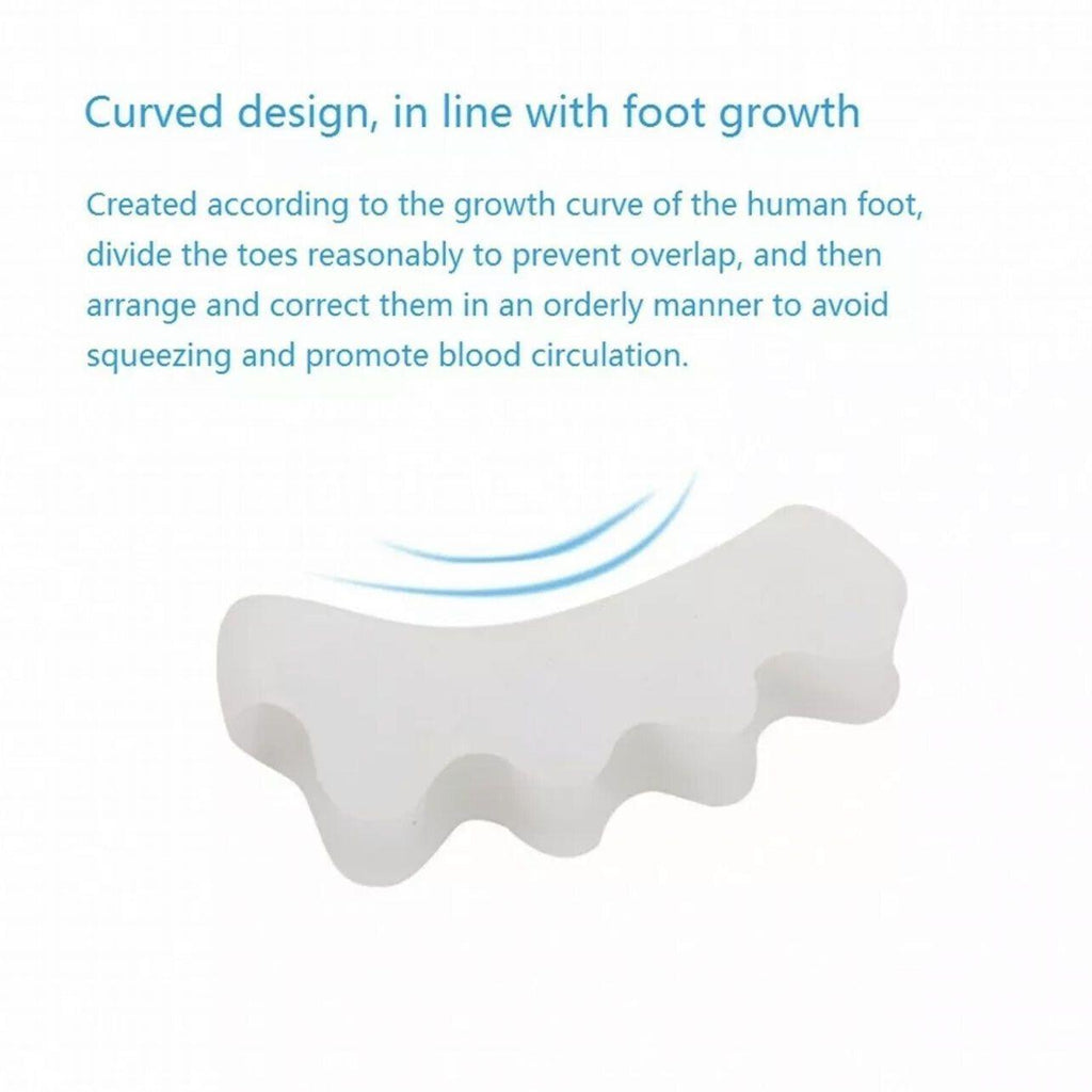 2X Silicone Gel Bunion Corrector Toe Separator Spreader Pain Relief Hallux Valgus