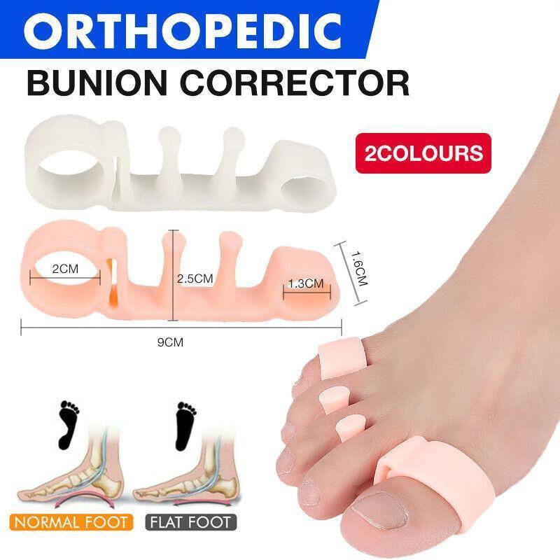 Skin Colour Bunion Corrector Toe Separators Silicone Gel Elastic Straighteners Spacers - 1 Pair