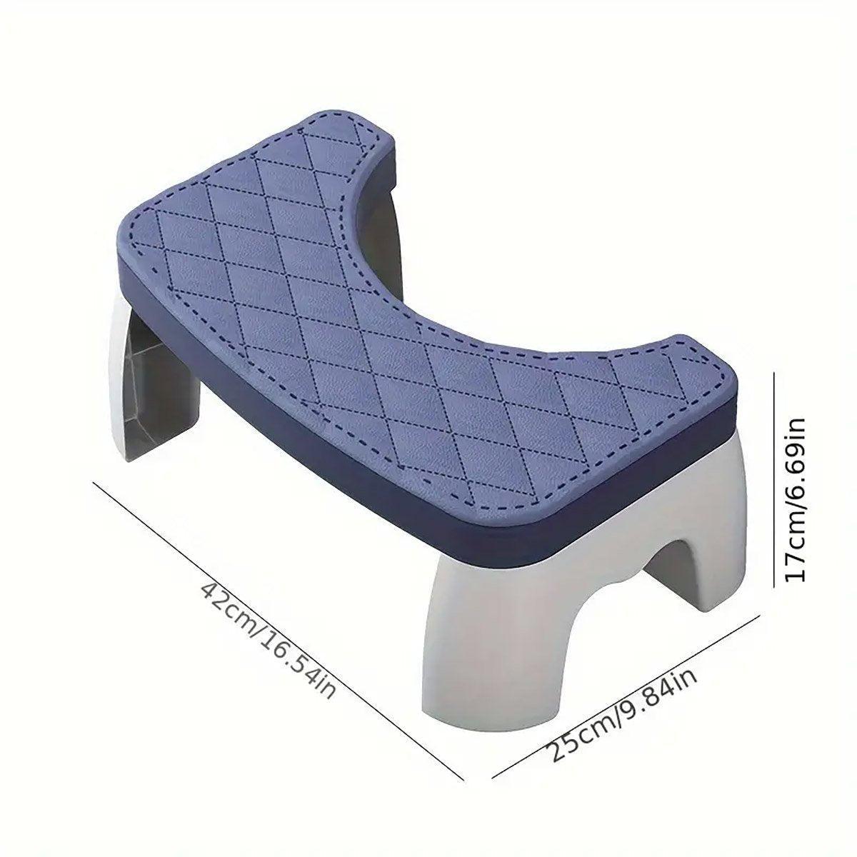 Toilet Stool Anti-Slip Bathroom Footstool for Home Use with Stable Support Design - Blue
