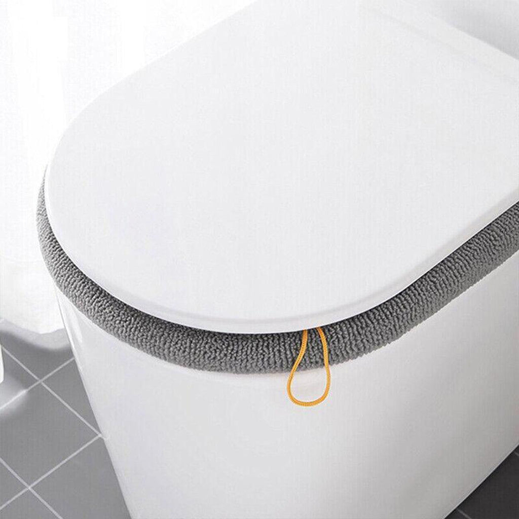 Soft Toilet Seat Bathroom Washable Warmer Cushion Mat Cover Pad Hook New Lid  Au - Blue
