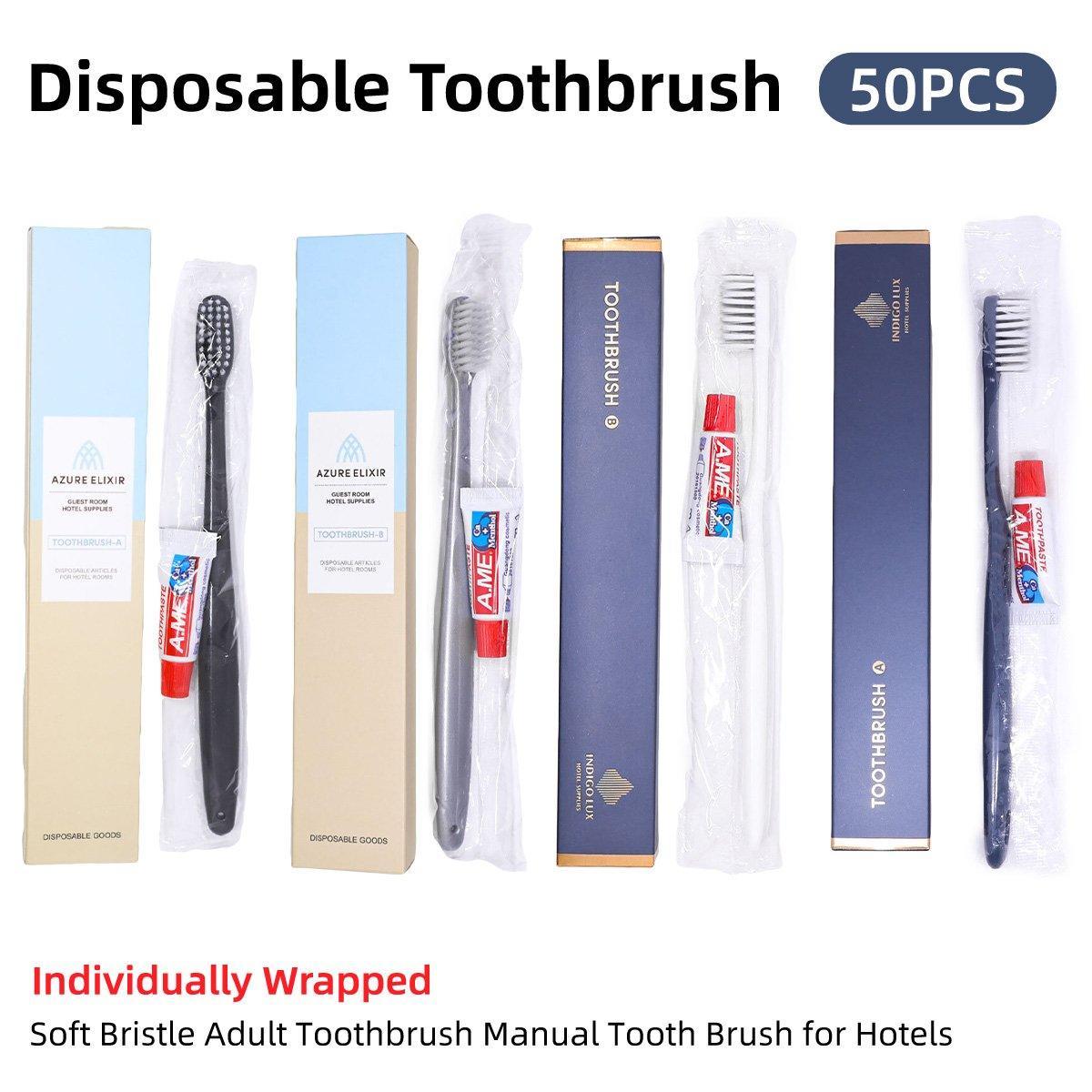 Star Hotel Toiletries Toothbrush and Toothpaste Set for Guesthouse Travel Use - D