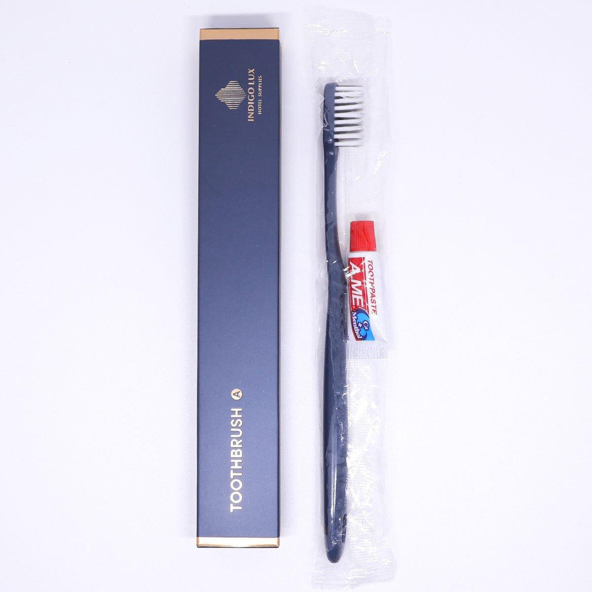 Star Hotel Toiletries Toothbrush and Toothpaste Set for Guesthouse Travel Use - A