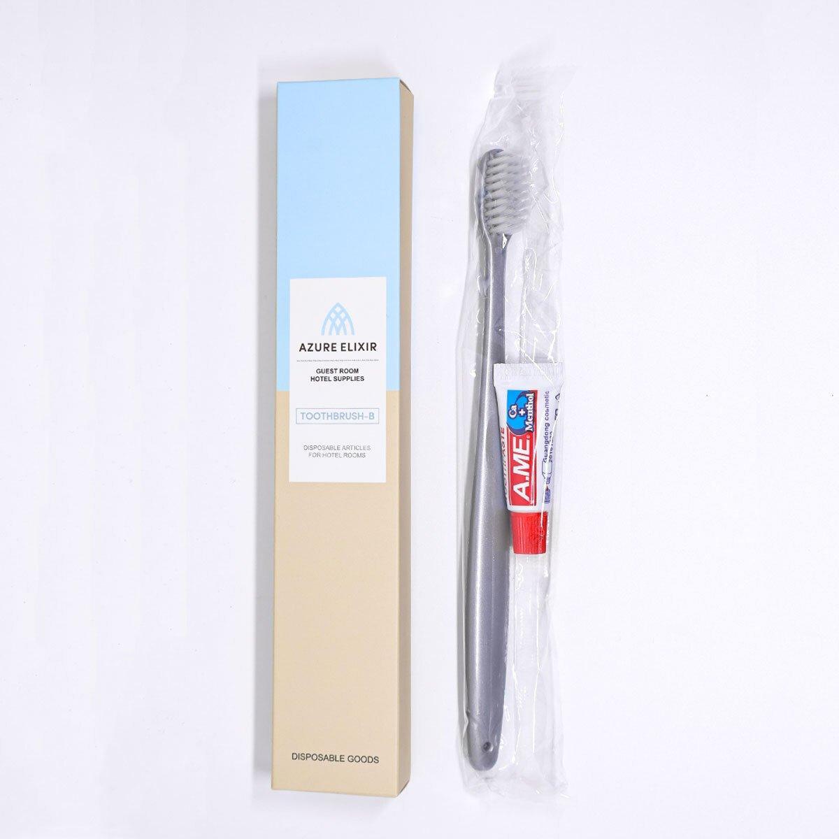 Star Hotel Toiletries Toothbrush and Toothpaste Set for Guesthouse Travel Use - B