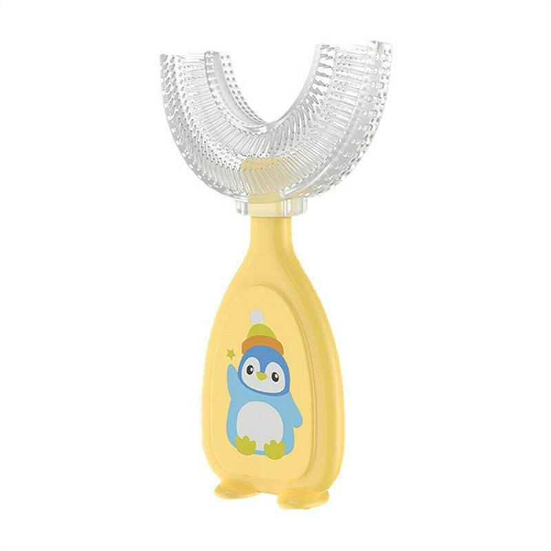 U-Shaped Silicone Toothbrush 360 Degree Design for Gentle Oral Care L Size - Yellow