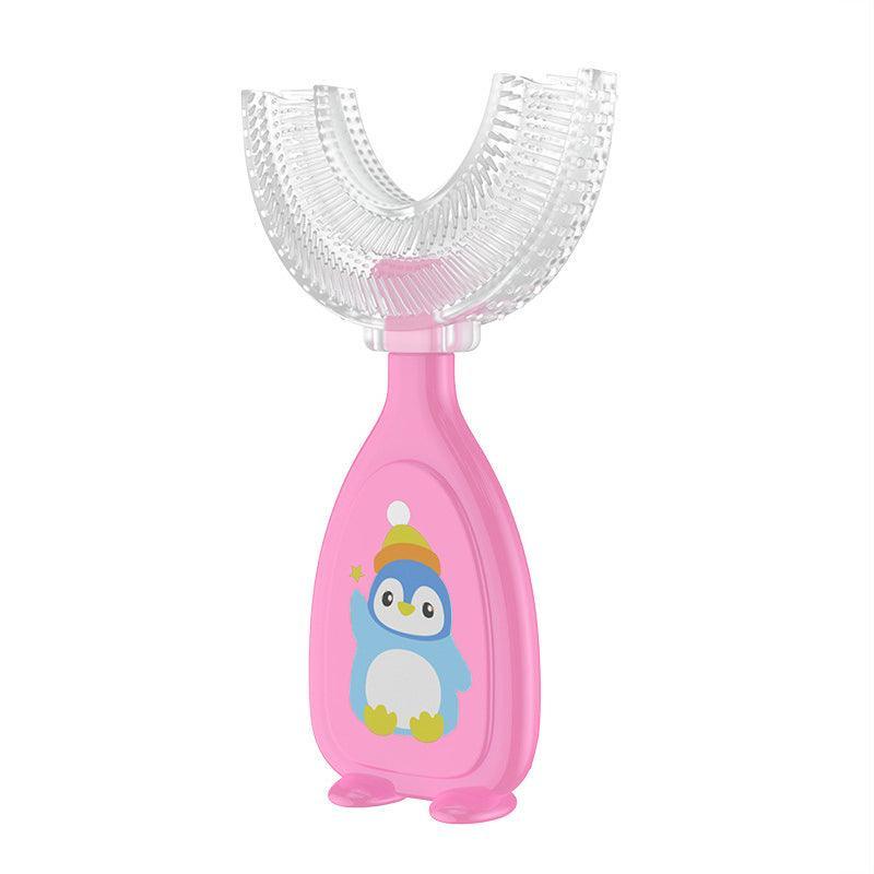 U-Shaped Silicone Toothbrush 360 Degree Design for Gentle Oral Care L Size - Yellow