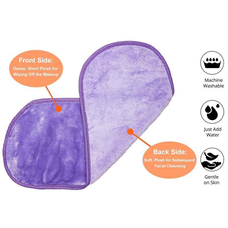 Microfibre Makeup Remover Towel Soft Face Cleaning Cloth Reusable Eraser 40x20cm - Pink