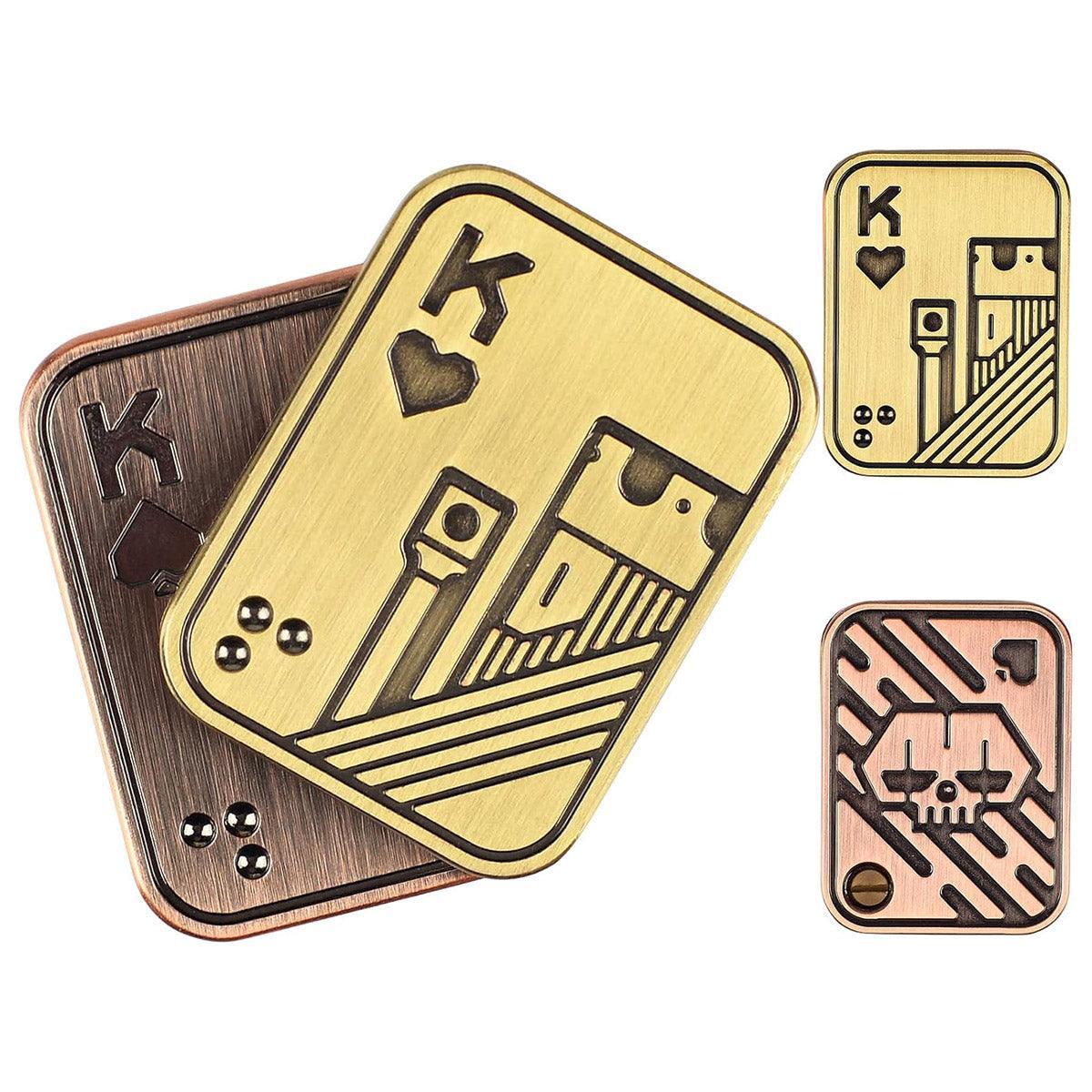 Magnetic Fidget Spinner Pop Coin Stress Relief Toy Three-Layer Sound Wave Design - Bronze