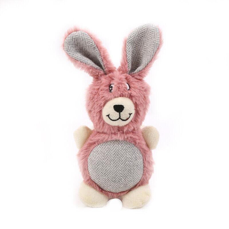 Squeaky Dog Toy Plush Chew Rope Pet Puppy Toys with Squeaker Crinkle for Teething - Light Blue Goose