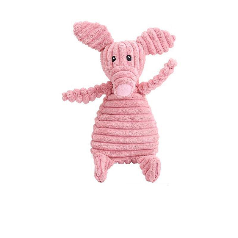 Squeaky Dog Toy Plush Chew Rope Pet Puppy Toys with Squeaker Crinkle for Teething - Light Blue Goose