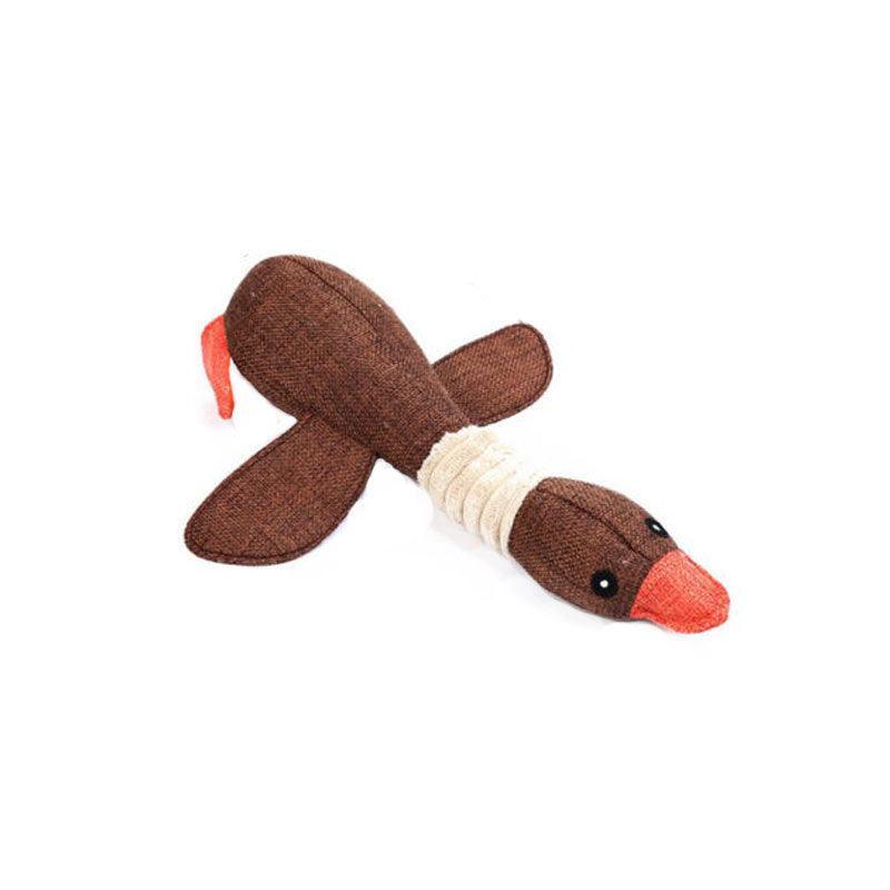 Squeaky Dog Toy Plush Chew Rope Pet Puppy Toys with Squeaker Crinkle for Teething - White Donkey
