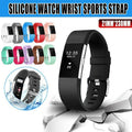 L Size Silicone Watch Wrist Sports Strap For Fitbit Charge Band Wristband Replacement - Brown