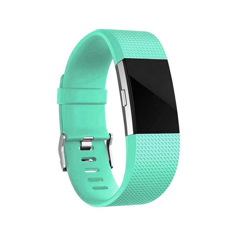 L Size Silicone Watch Wrist Sports Strap For Fitbit Charge Band Wristband Replacement - Brown