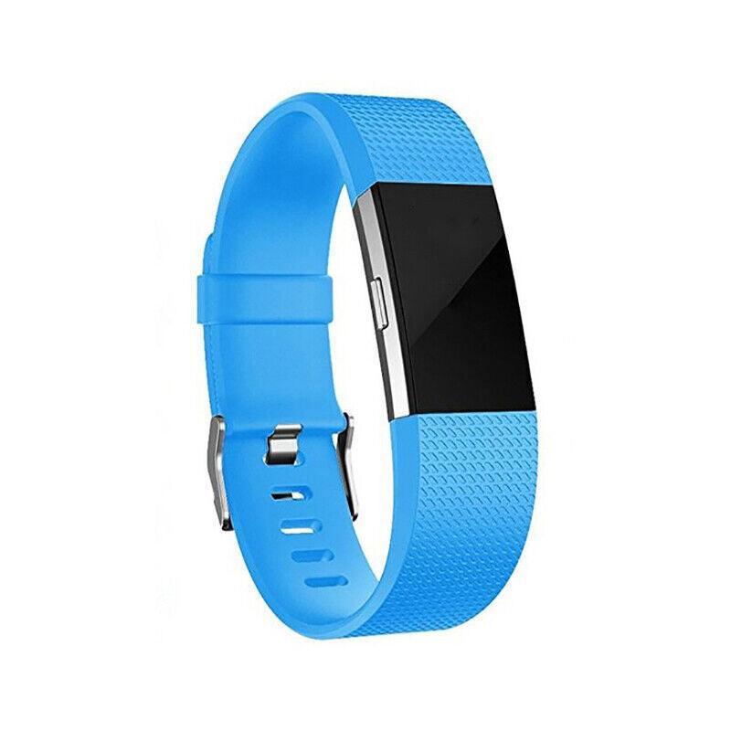 L Size Silicone Watch Wrist Sports Strap For Fitbit Charge Band Wristband Replacement - Light Pink