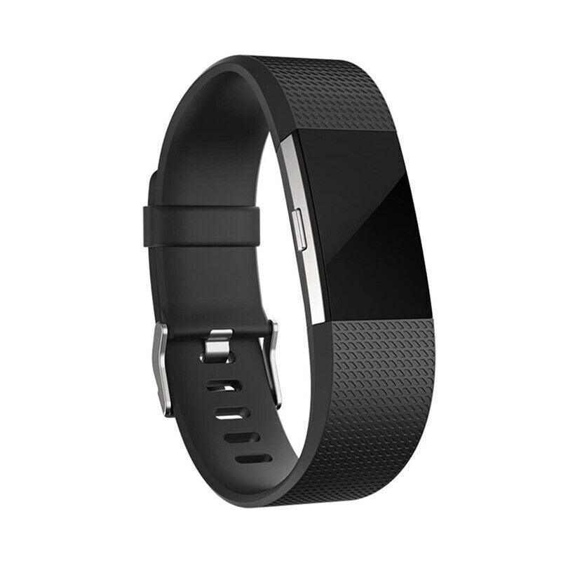 L Size Silicone Watch Wrist Sports Strap For Fitbit Charge Band Wristband Replacement - Rose Red