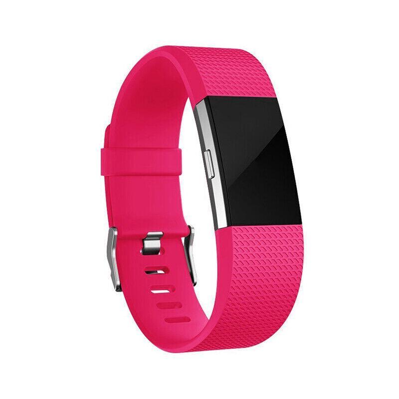 L Size Silicone Watch Wrist Sports Strap For Fitbit Charge Band Wristband Replacement - White