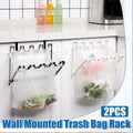 Wall Hanging Garbage Bag Shelf Hook Kitchen Storage Plastic Bag Hanger Rack Trash Bin
