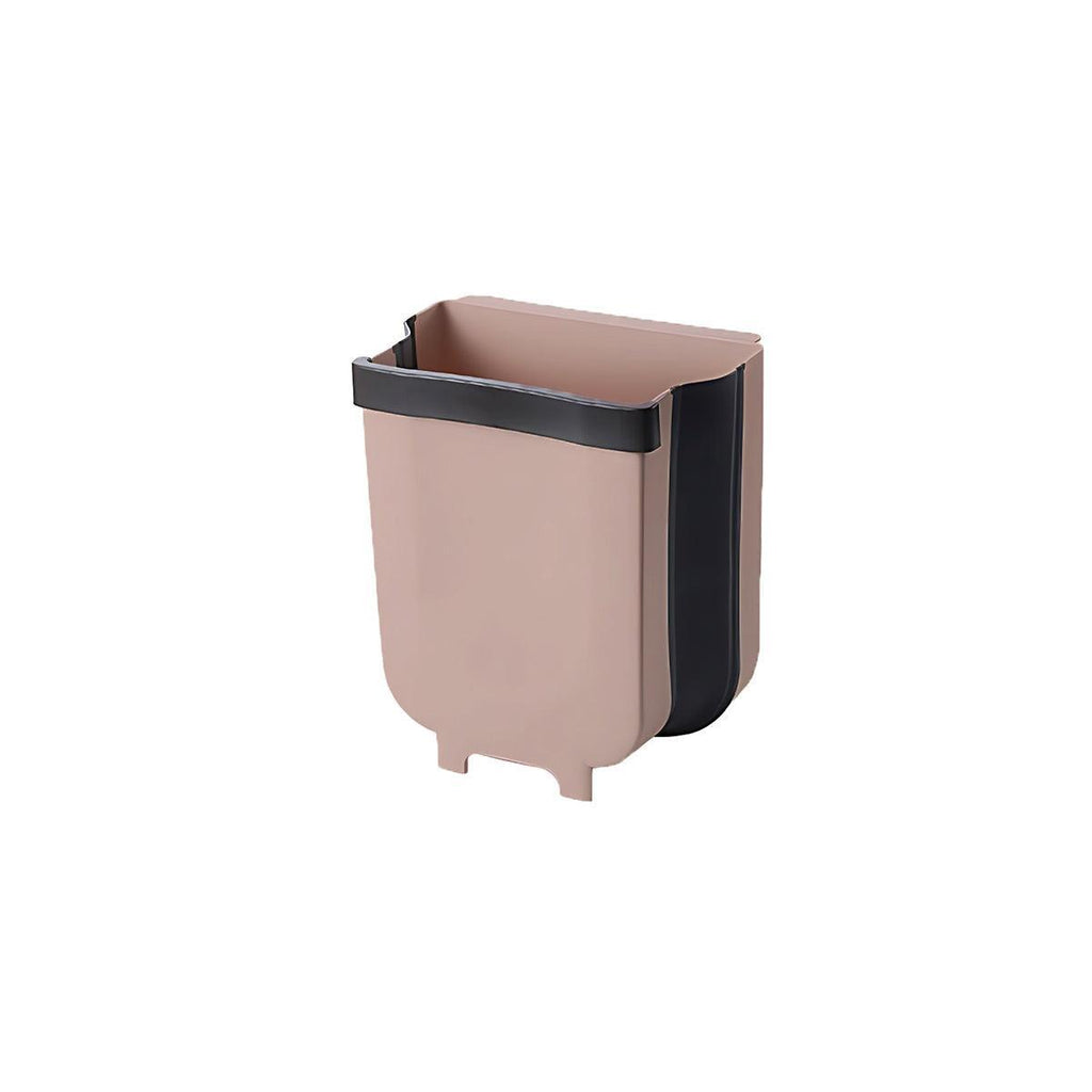 9L Hanging  Bin Wall Mounted Folding Waste Bin Kitchen Dining Cabinet Trash Can - White