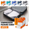 6pcs Mesh Visible Travel Storage Set Waterproof Nylon Compressible Storage Bags - Grey