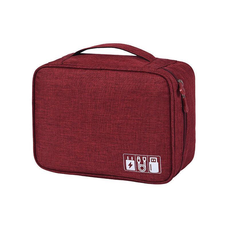 Cable Organizer Bag Charger USB Electronic Accessories Storage Travel Case - Purple